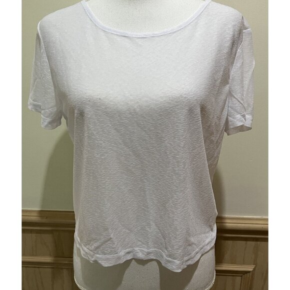 SHEIN Tops - Shein ~ Size Medium ~ Short Sleeve Sheer Open Back Top ~ White